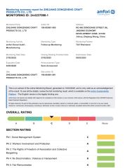 BSCI certificate from Zhejiang Dongzheng Craft Products Co, Ltd