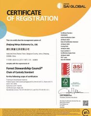 FSC certificate from Zhejiang Meiyu Stationery Co., Ltd.