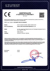 CE Ballistic Separator certificate from Suzhou Jono Environmental Technology Co., Ltd.