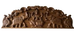 Gajalakshmi with annam natural teakwood finish - Image 1