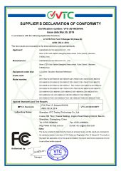 FCC certificate from Shenzhen DS Technology Co., Ltd.