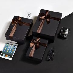 Luxury Custom Logo Big Size Cardboard Gift Wedding Packaging Paper Box with Ribbon Bow - Image 4