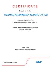 CERTIFICATE certificate from Wuxi Fsk Transmission Bearing Co., Ltd.