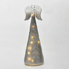 Hot Sale Home Decorations Gift Christmas Glass Angel Glass Crafts with LED Light - Image 4