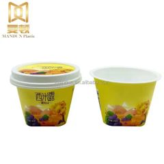 Mandun Frozen Yogurt Ice Cream Containers Sweet Food Disposable Cup Containers with Lids PP Iml Plastic Packing Food Customized - Image 1