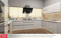 L-Shape Modern Acrylic Glass Modular Kitchen Material Acrylic Finish Type Glass Appearance Modern Door Finishing Glossy Kitchen Design - Image 1