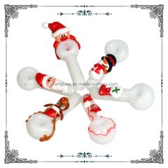 Christmas Gift Spoon Pipe Hand Glass Smoking Pipes with 3D Father Christmas - HF GLASS PRODUCTS CO., LIMITED