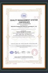 QUALITY MANAGEMENT SYSTEMCERTIFICATE certificate from Maanshan Yongxing New Material Technology Co., Ltd