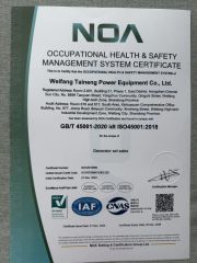 ISO 45001 certificate from Weifang Taineng Power Equipment Co., Ltd