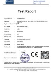 Heat-resistant Gloves certificate from Shijiazhuang Runlei Labour Protection Supplies Co., Ltd.