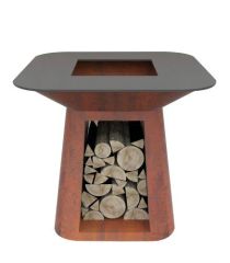 Patio Propane Firepit Table Rectangle Corten Steel Gas Fire Pits - Image 2