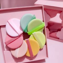 Soft Exquisite Warm Colors Double-Faced Bulk Price Powder Puff High Quality Lightweight Portable Custom Makeup Powder Puff - Image 3