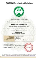 REACH certificate from Weifang Pritech Chemical Co., Ltd