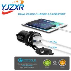 12V Dual USB3.0 Port Car Motorcycle Charger Station Adapter Socket - Image 5
