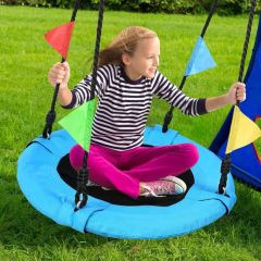Oxford Fabric Platform Swing Seat with Adjustable Ropes - Image 6