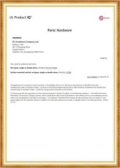 UL Listed FVSR.SA46258 - Panic Hardware certificate from EC Hardware Co., Ltd.