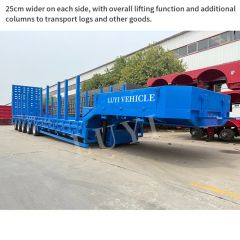 China Factory 5 Axles Long Gooseneck Container Chassis Wood Transporter Lowbed Semi Trailer with Stake - Shandong Luyi Vehicle Co., Ltd