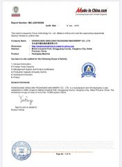 certificate certificate from DONGGUANG XINGLONG PACKAGING MACHINERY CO., LTD.