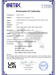 UKCA certificate from Ningbo Sunray Commodity Co., Ltd