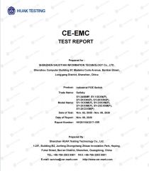 Industrial Switch EMC test report certificate from Shenzhen Shuotian Information Technology Co., Ltd.