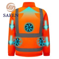 Long-Sleeve Reflective Jacket Air-Conditioner Reflective Vests Workwear Clothes/Uniform Fans Cooling Vest - Image 3