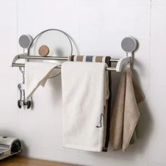 Bathroom Vanities Storage Holders Wall Mounted Storage Racks Bathroom Racks Adhesive Metal Towel Rack - Image 2