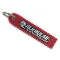 Durable Custom Logo Embroidered Keychain with Metal Key Ring - Image 3