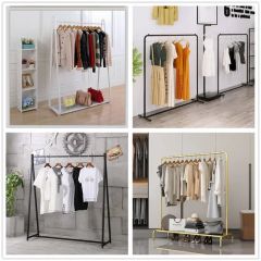 Double Rod Clothing Display Rack Stands Garment Racks Metal Coat Hat Hanging Storage Racks - Image 3