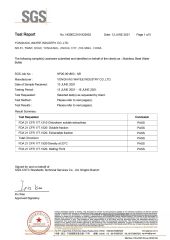 FDA certificate from Yongkang Wayee Industry Co., Ltd.