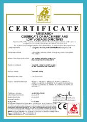 concrete pump CE certificates certificate from Qingdao Saintyol Dawin Machinery Co., Ltd.
