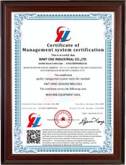 ISO Certificate certificate from Wmt Cnc Industrial Co., Ltd.