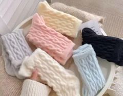 Autumn Winter Plush Tube Socks for Adult Fleece Lined Thickened Warm Home Sleep Crew Length Socks - Zhuji Dongling Knitting & Textile Co., Ltd.
