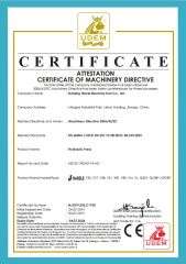 CE of hydraulic press certificate from Nanjing Harsle Machine Tool Co., Ltd.