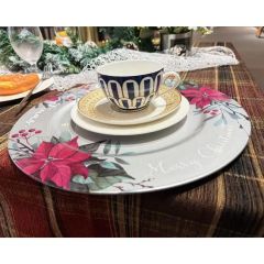 Elegant Design Transfer Printing Process PP Material Disposable Plastic Ornate Charger Plate - Image 2