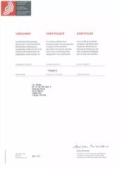 European Patent certificate from SHINIEST INDUSTRIES, INC.