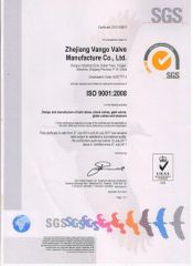 ISO 9001:2008 certificate from Vatac Valves Corp.