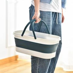 Silicone White Foldable Wash Basin Color White Shape Rectangular Colour Multicolour Design Collapsible I Deal In New - Image 4