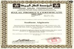 HALAL certificate from ZIBO WANGFEI SEAWEED TECH. CO., LTD.