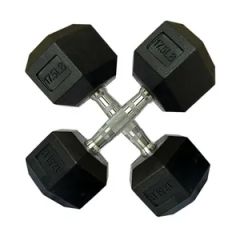 Sporting Goods 2 5 60kg 5 100lb Hex Rubber Dumbbells Set for Gym Fitness - Image 3