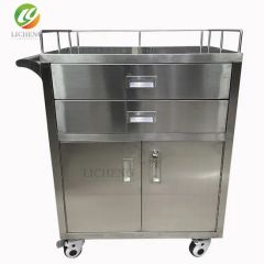 Durable Stainless Steel Medical Utility Cart with Wheels - Image 3