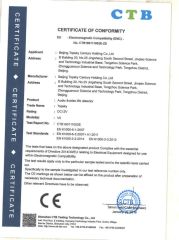 Certificate of Conformity certificate from Beijing Topsky Century Holding Co., Ltd.
