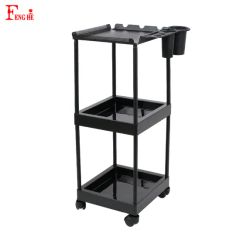 3 Tier Rolling Salon Trolley with Tool Holders – Hairdresser Utility Cart - Image 3