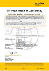Test Verification of Conformity certificate from Jietai Hardware Limited