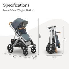 UPPAbaby Vista V3 Stroller - Full Size Single to Double Stroller System - Image 3