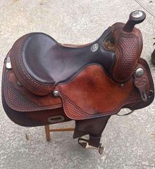 Brown 16 Inch Billy Cook Leather Saddle - Image 4