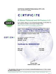 GMP+ scope Production of Feed Materials certificate from Al Manar Fishmeal & Oil Production