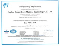 ISO9001 certificate from Shanghai Pcares Cosmetic Co. Ltd