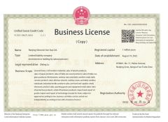 Business License certificate from Nanjing Xinrumei Avn Sup Ltd.