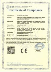 CE certificate of Dongguan Yichang Refrigeration Technology Co., Ltd. – certificate photo, supplier certificates section