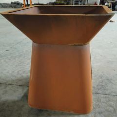 Patio Propane Firepit Table Rectangle Corten Steel Gas Fire Pits - Image 3